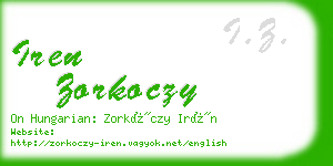 iren zorkoczy business card